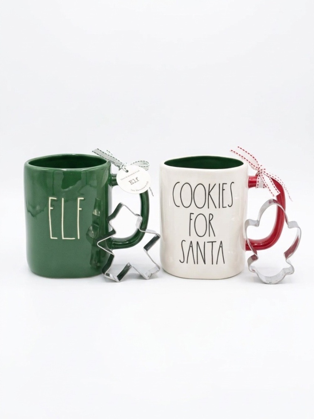 Rae Dunn set of 2 mugs and 2 cookie cutter - NEW